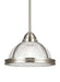 Generation Lighting Canada - One Light Pendant - Pratt Street Prismatic - Brushed Nickel- Union Lighting Luminaires Decor