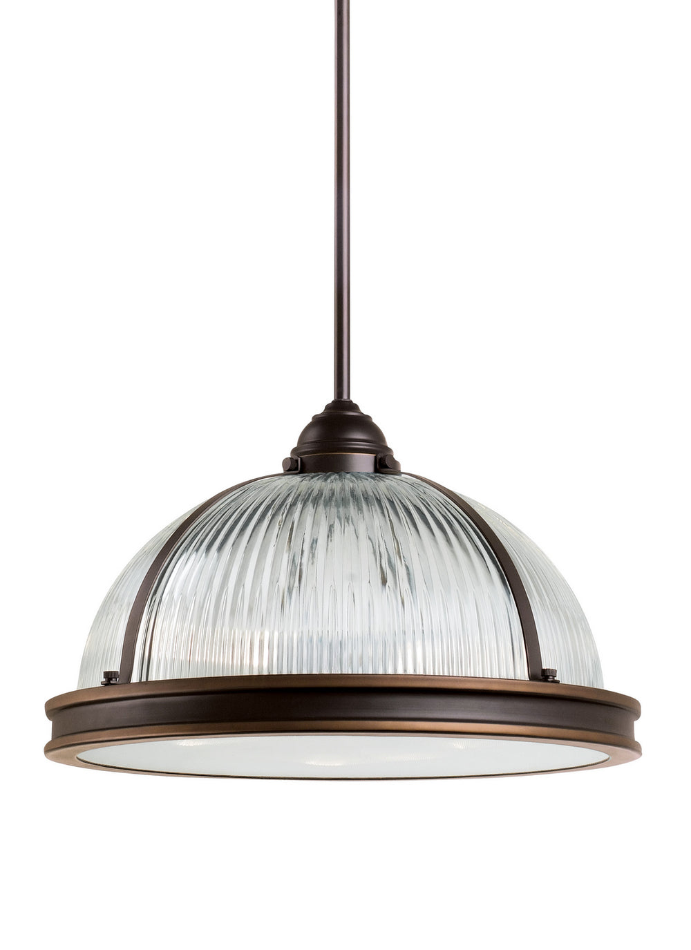 Generation Lighting Canada - Three Light Pendant - Pratt Street Prismatic - Autumn Bronze- Union Lighting Luminaires Decor