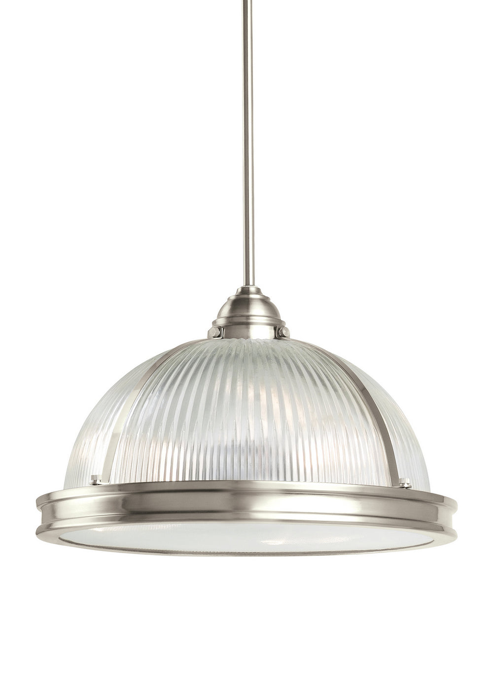 Generation Lighting Canada - Three Light Pendant - Pratt Street Prismatic - Brushed Nickel- Union Lighting Luminaires Decor