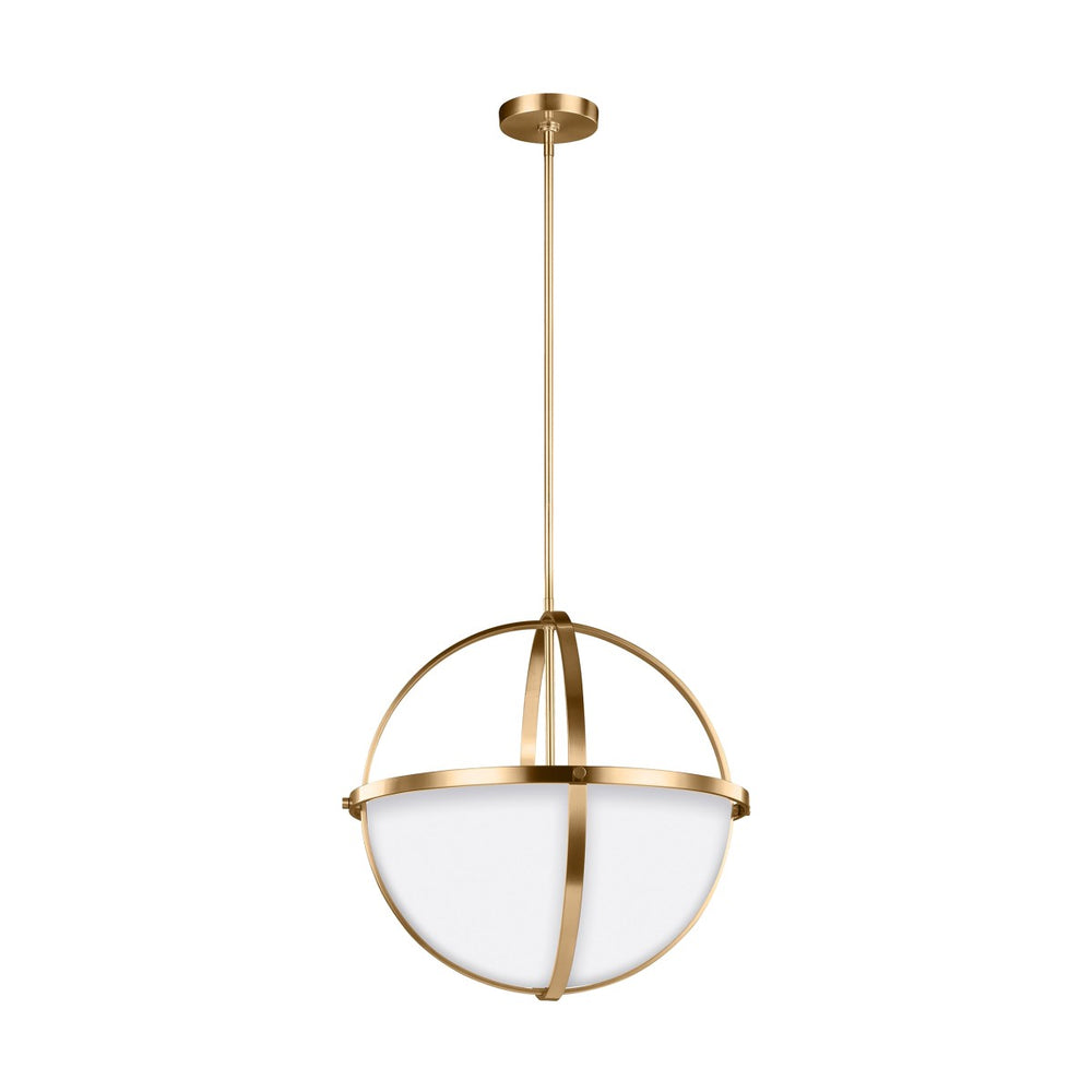 Generation Lighting Canada - Three Light Pendant - Alturas - Satin Brass- Union Lighting Luminaires Decor