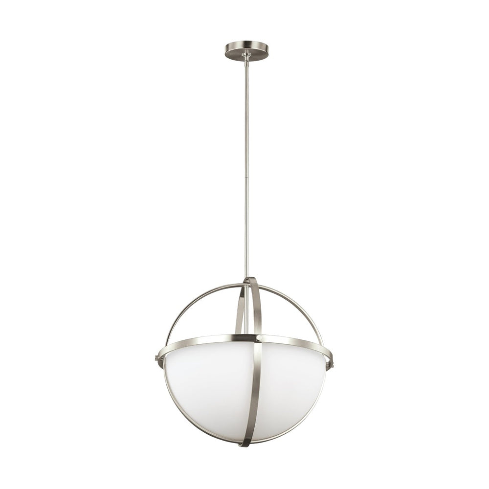 Generation Lighting Canada - Three Light Pendant - Alturas - Brushed Nickel- Union Lighting Luminaires Decor