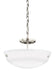 Generation Lighting Canada - Two Light Semi-Flush Convertible Pendant - Kerrville - Brushed Nickel- Union Lighting Luminaires Decor