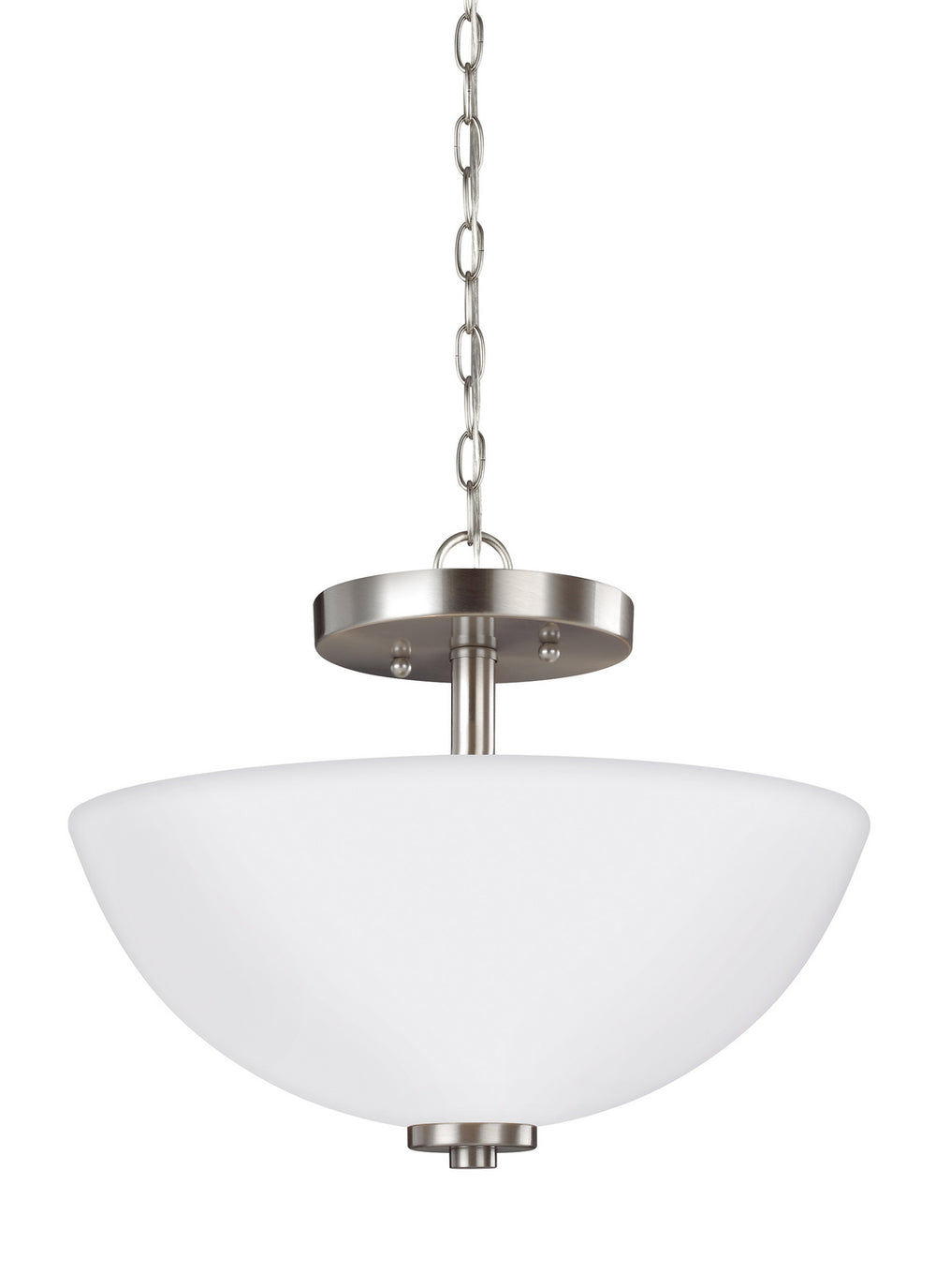 Generation Lighting Canada - Two Light Semi-Flush Convertible Pendant - Oslo - Brushed Nickel- Union Lighting Luminaires Decor