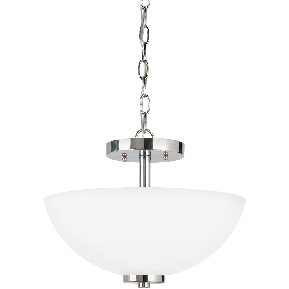 Generation Lighting Canada - Two Light Semi-Flush Convertible Pendant - Oslo - Chrome- Union Lighting Luminaires Decor