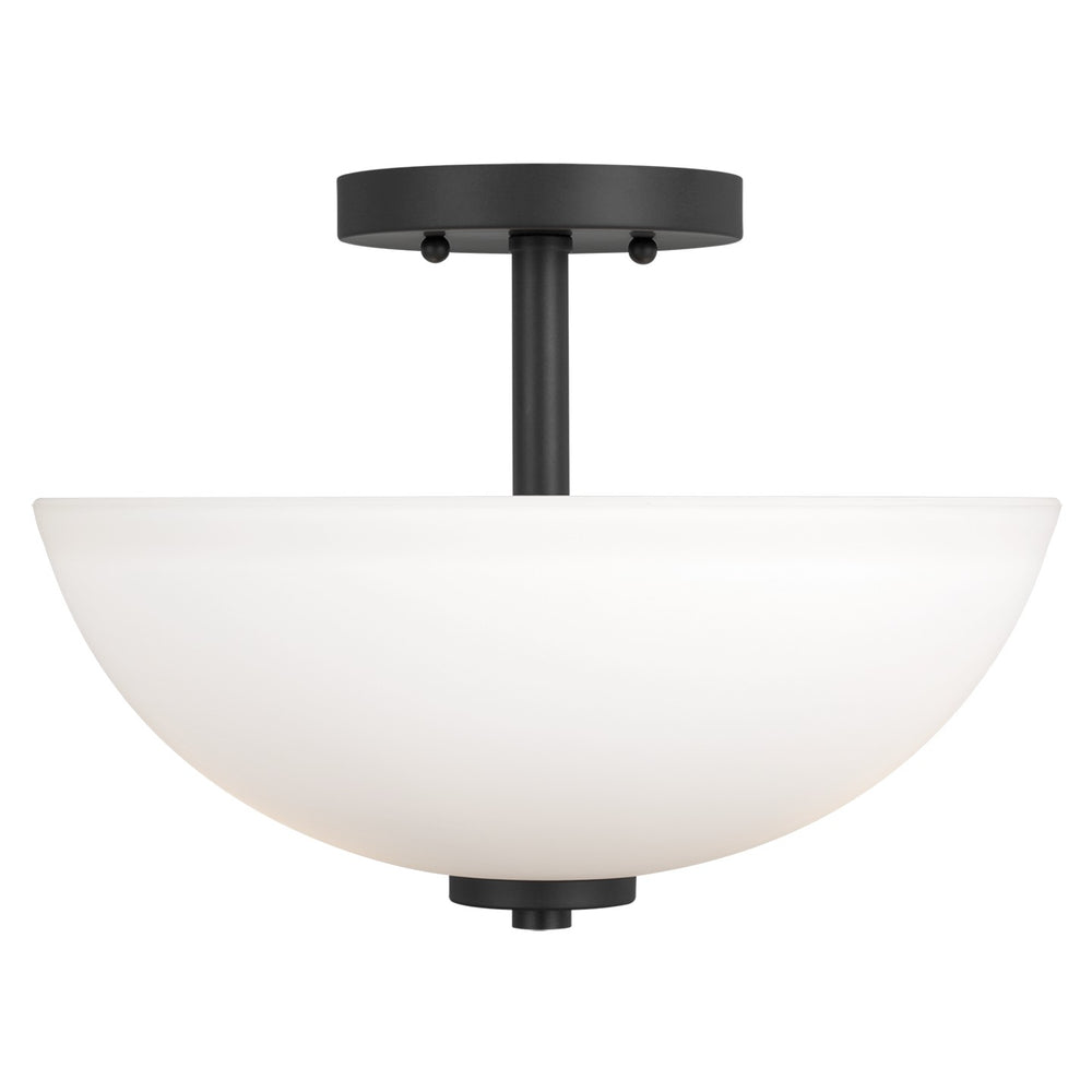 Generation Lighting Canada - Two Light Semi-Flush Convertible Pendant - Oslo - Midnight Black- Union Lighting Luminaires Decor