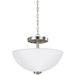 Generation Lighting Canada - Two Light Semi-Flush Convertible Pendant - Oslo - Brushed Nickel- Union Lighting Luminaires Decor