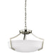Generation Lighting Canada - Three Light Semi-Flush Convertible Pendant - Hanford - Brushed Nickel- Union Lighting Luminaires Decor