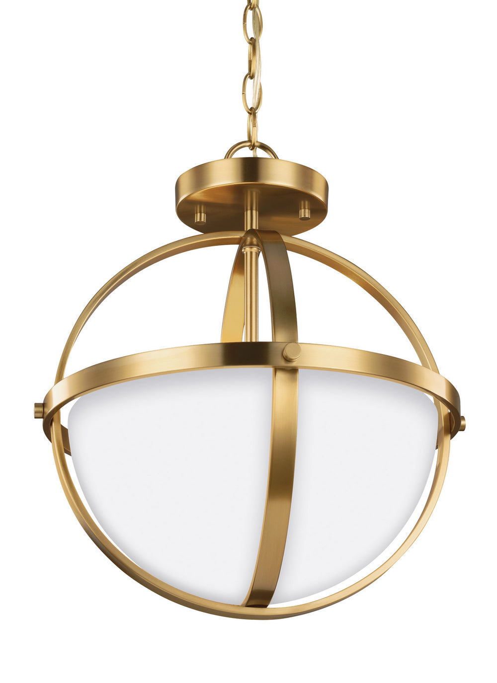 Generation Lighting Canada - Two Light Semi-Flush Convertible Pendant - Alturas - Satin Brass- Union Lighting Luminaires Decor