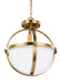 Generation Lighting Canada - Two Light Semi-Flush Convertible Pendant - Alturas - Satin Brass- Union Lighting Luminaires Decor