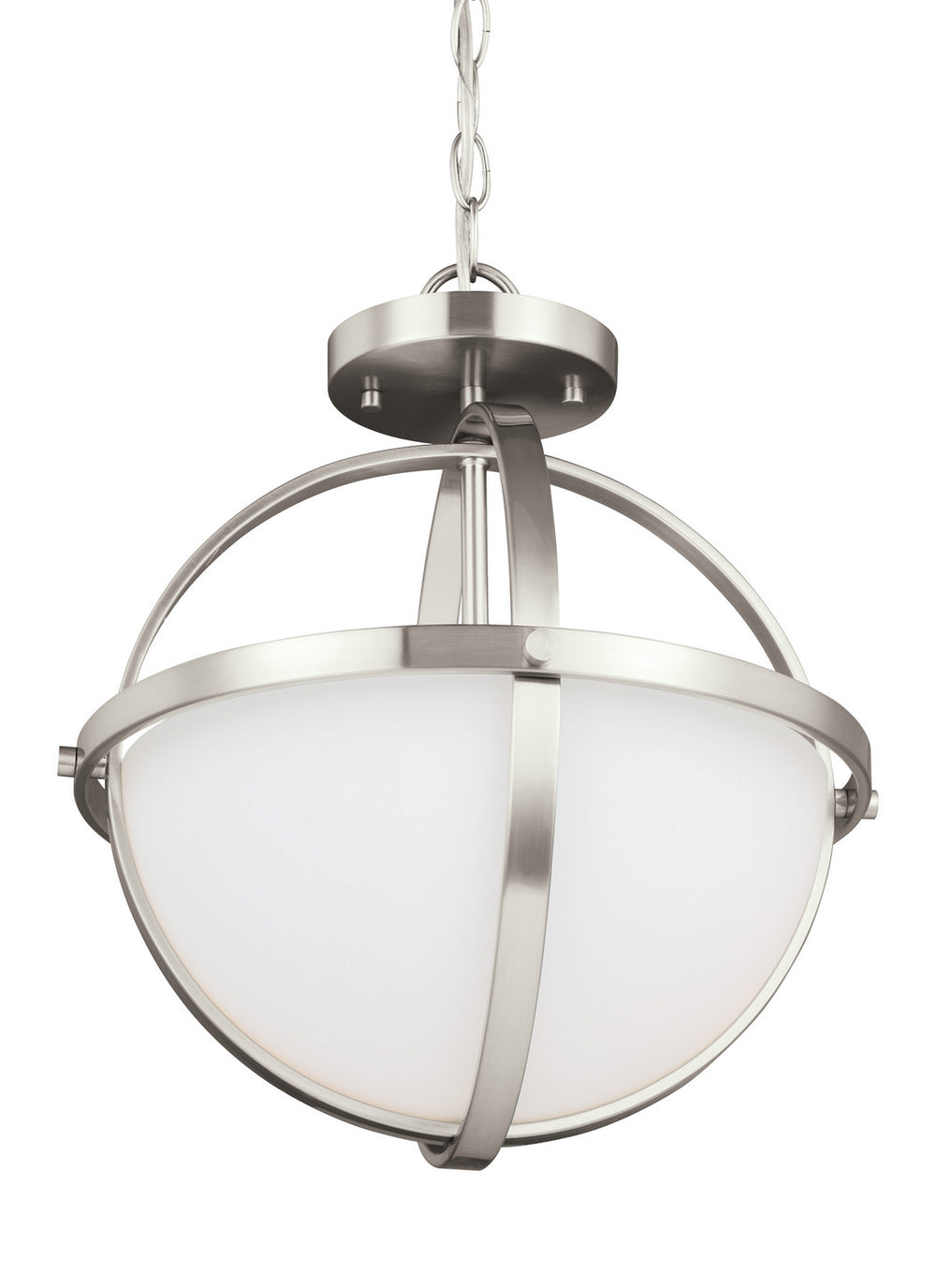 Generation Lighting Canada - Two Light Semi-Flush Convertible Pendant - Alturas - Brushed Nickel- Union Lighting Luminaires Decor