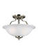 Generation Lighting Canada - Two Light Semi-Flush Mount - Emmons - Brushed Nickel- Union Lighting Luminaires Decor