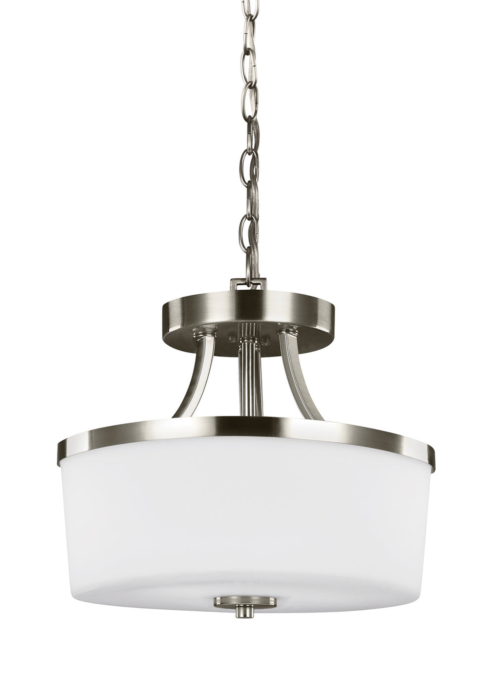 Generation Lighting Canada. - Two Light Semi-Flush Convertible Pendant - Hettinger - Brushed Nickel- Union Lighting Luminaires Decor