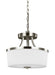 Generation Lighting Canada. - Two Light Semi-Flush Convertible Pendant - Hettinger - Brushed Nickel- Union Lighting Luminaires Decor