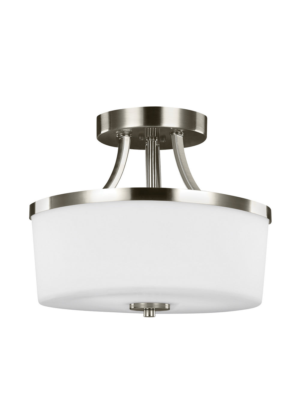 Generation Lighting Canada. - Two Light Semi-Flush Convertible Pendant - Hettinger - Brushed Nickel- Union Lighting Luminaires Decor