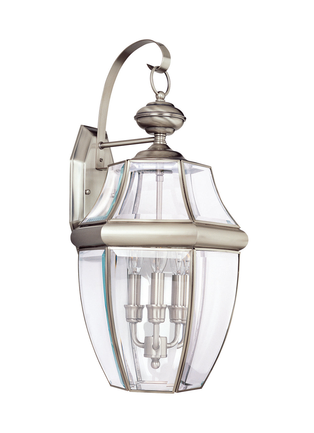 Generation Lighting Canada - Three Light Outdoor Wall Lantern - Lancaster - Antique Brushed Nickel- Union Lighting Luminaires Decor