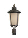 Generation Lighting Canada - One Light Outdoor Post Lantern - Cape May - Burled Iron- Union Lighting Luminaires Decor