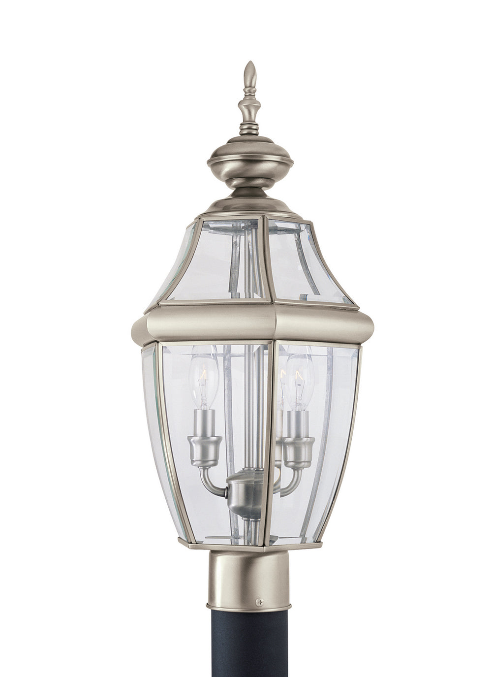 Generation Lighting Canada - Two Light Outdoor Post Lantern - Lancaster - Antique Brushed Nickel- Union Lighting Luminaires Decor