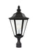 Generation Lighting Canada - Three Light Outdoor Post Lantern - Brentwood - Black- Union Lighting Luminaires Decor