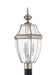 Generation Lighting Canada - Three Light Outdoor Post Lantern - Lancaster - Antique Brushed Nickel- Union Lighting Luminaires Decor