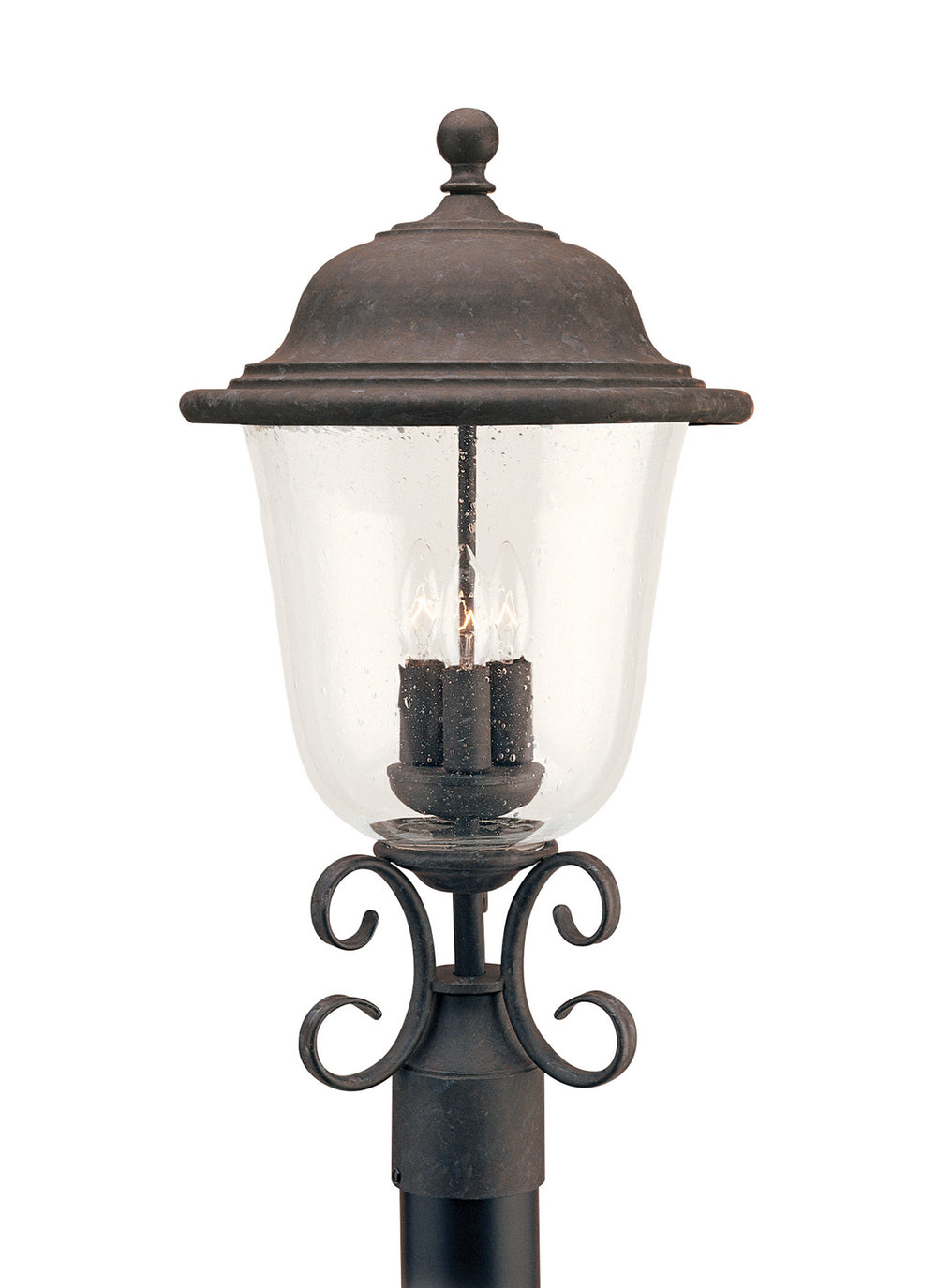 Generation Lighting Canada - Three Light Outdoor Post Lantern - Trafalgar - Oxidized Bronze- Union Lighting Luminaires Decor