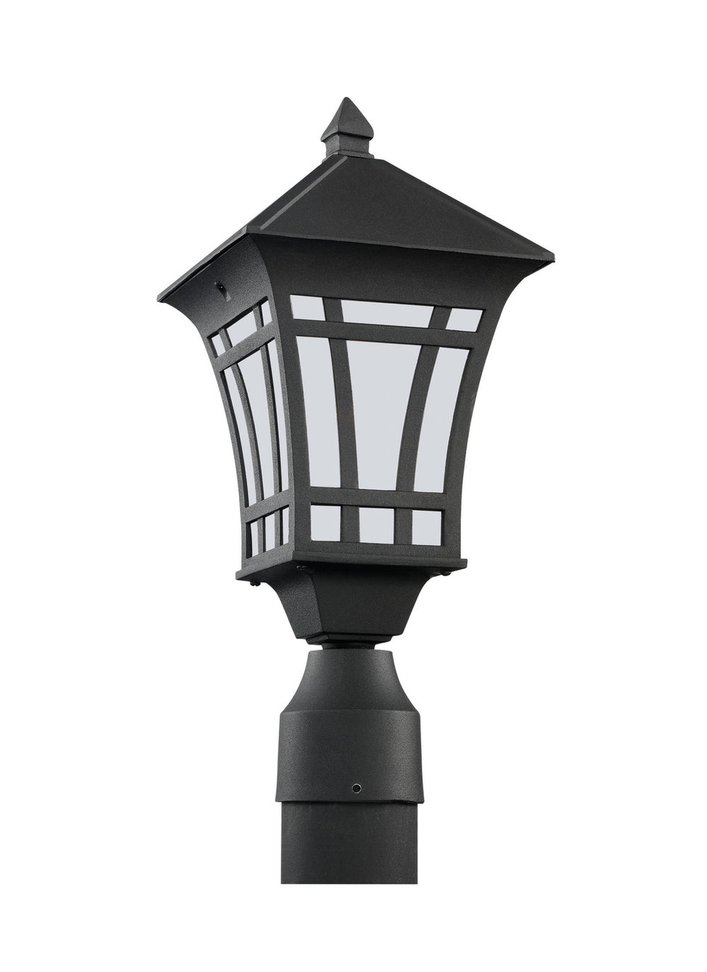 Generation Lighting Canada - One Light Outdoor Post Lantern - Herrington - Black- Union Lighting Luminaires Decor