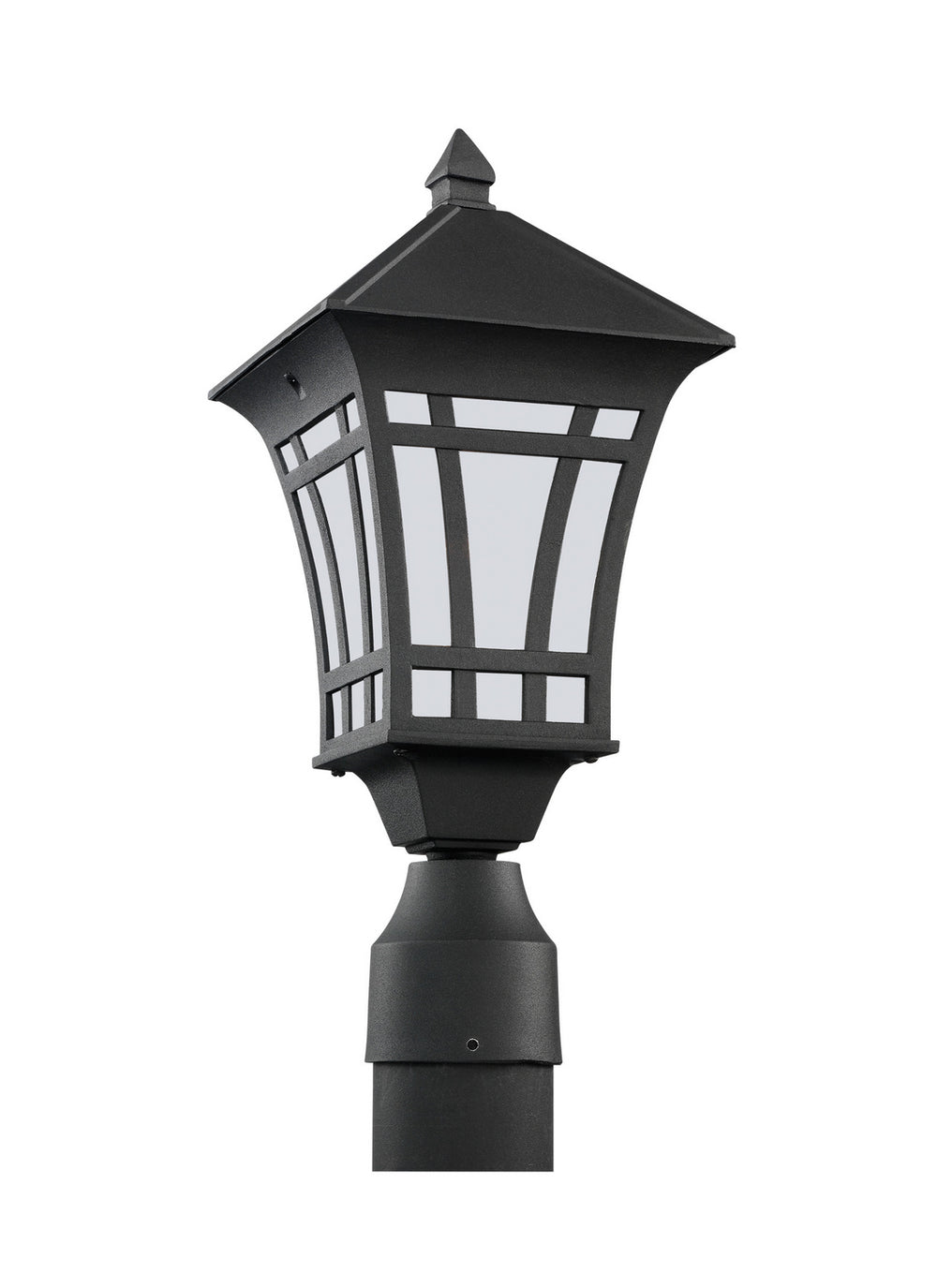 Generation Lighting Canada - One Light Outdoor Post Lantern - Herrington - Black- Union Lighting Luminaires Decor