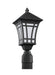 Generation Lighting Canada - One Light Outdoor Post Lantern - Herrington - Black- Union Lighting Luminaires Decor