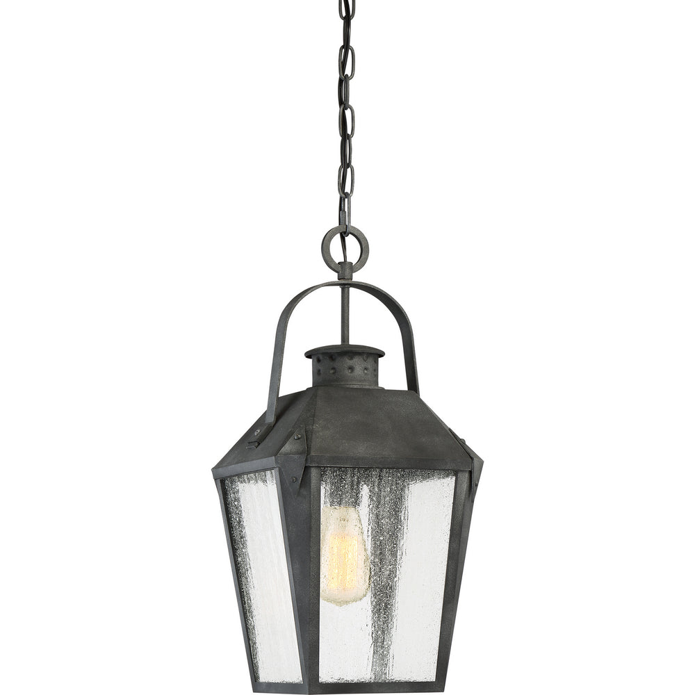 Quoizel - One Light Outdoor Hanging Lantern - Carriage - Mottled Black- Union Lighting Luminaires Decor