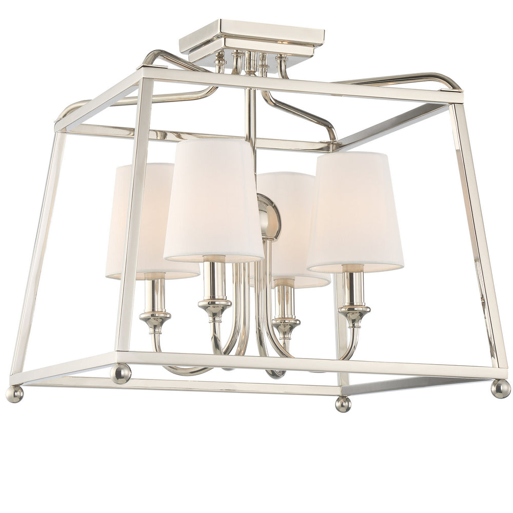 Crystorama - Four Light Semi Flush Mount - Sylvan - Polished Nickel- Union Lighting Luminaires Decor