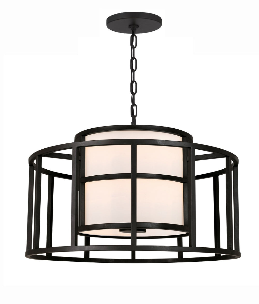 Crystorama - Five Light Chandelier - Hulton - Matte Black- Union Lighting Luminaires Decor