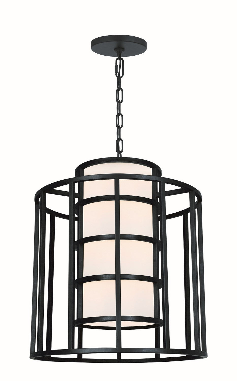 Crystorama - Six Light Chandelier - Hulton - Matte Black- Union Lighting Luminaires Decor