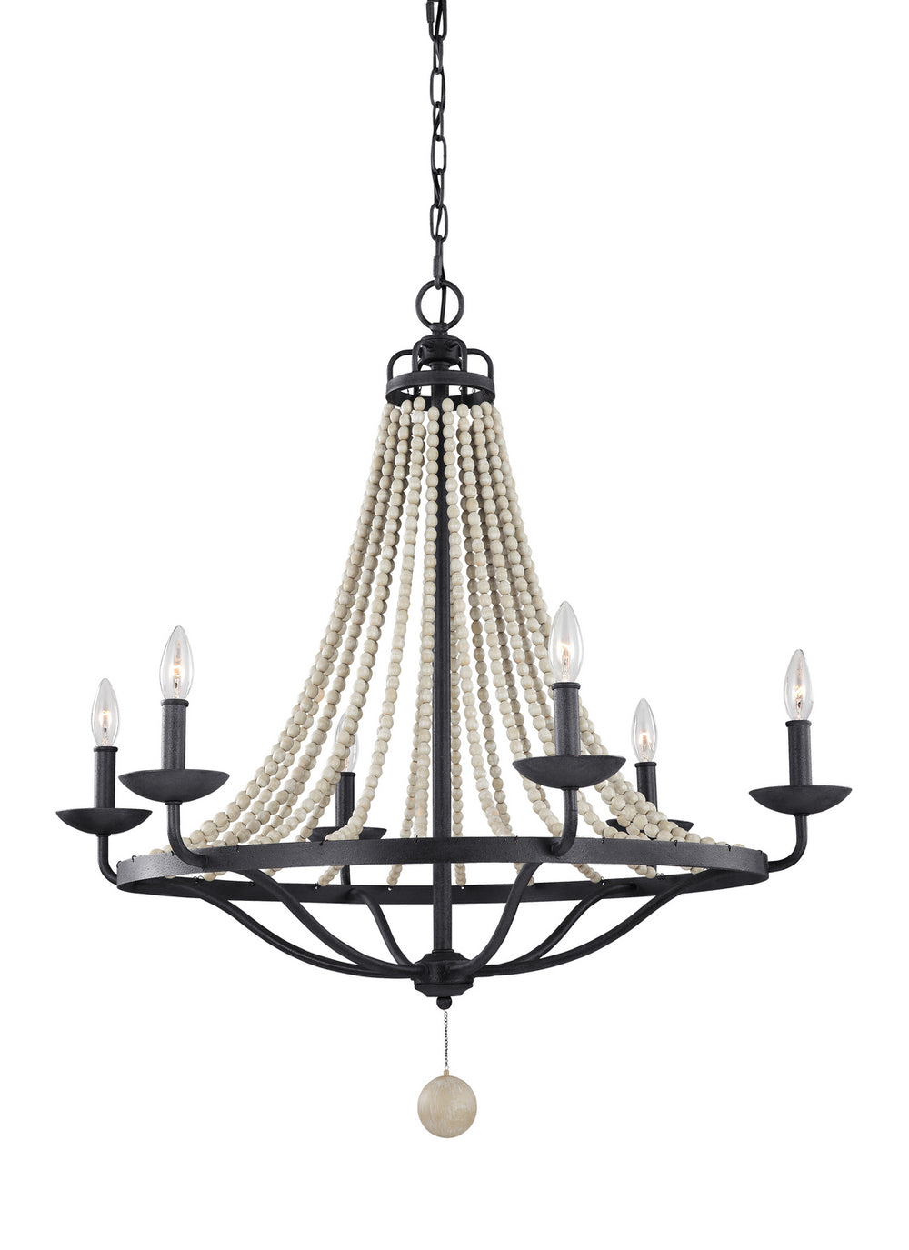 Visual Comfort Studio Canada - Six Light Chandelier - Nori - Dark Weathered Zinc / Driftwood Grey- Union Lighting Luminaires Decor