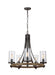 Visual Comfort Studio Canada - Five Light Chandelier - Angelo - Distressed Weathered Oak / Slate Grey Metal- Union Lighting Luminaires Decor