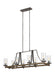 Visual Comfort Studio Canada - Eight Light Island Chandelier - Angelo - Distressed Weathered Oak / Slate Grey Metal- Union Lighting Luminaires Decor