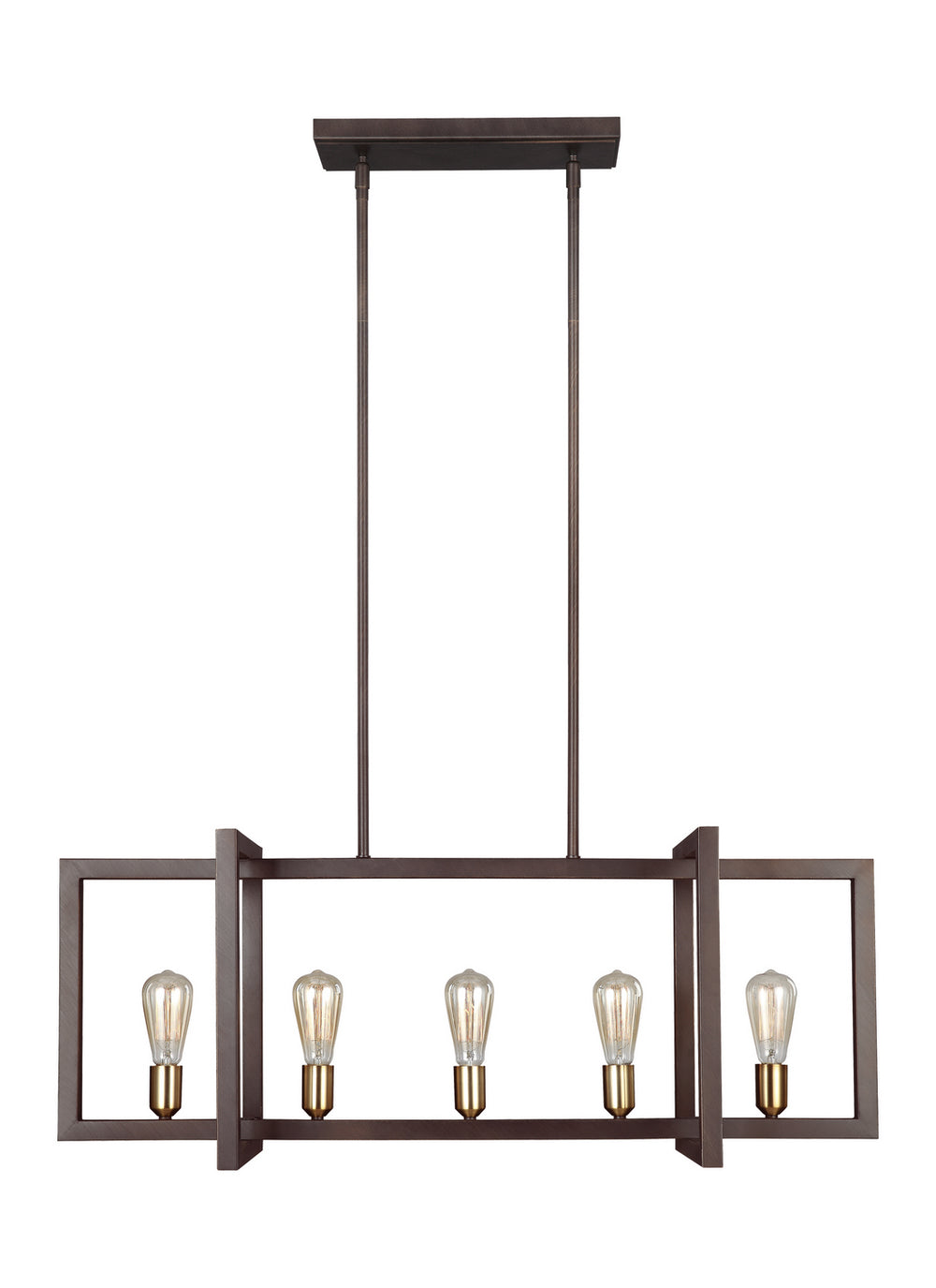 Visual Comfort Studio Canada - Five Light Island Chandelier - Finnegan - New World Bronze- Union Lighting Luminaires Decor