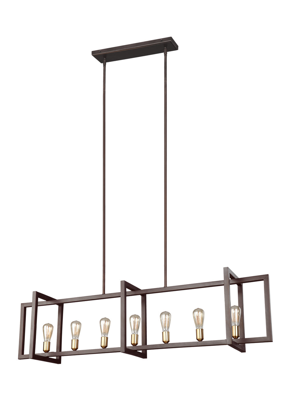 Visual Comfort Studio Canada - Seven Light Island Chandelier - Finnegan - New World Bronze- Union Lighting Luminaires Decor