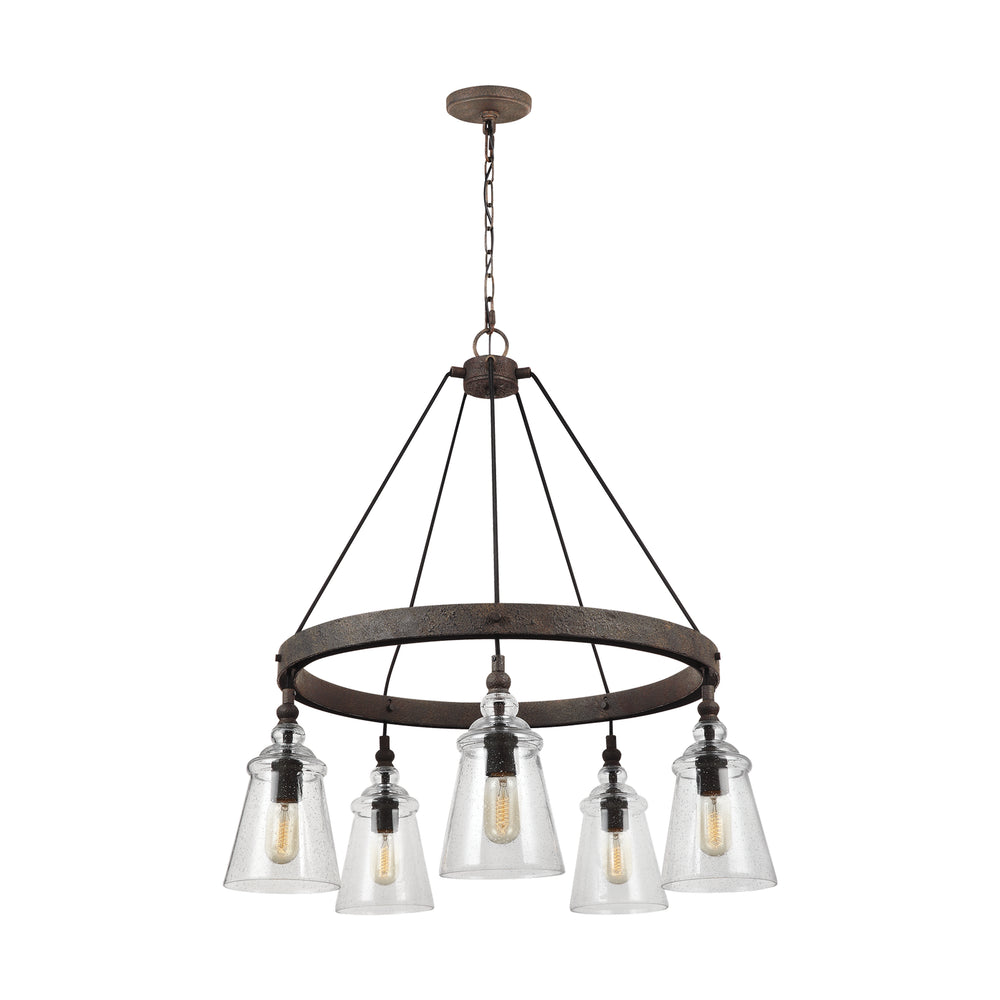 Generation Lighting Canada - Five Light Chandelier - Loras - Dark Weathered Iron- Union Lighting Luminaires Decor