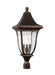 Visual Comfort Studio Canada - Three Light Outdoor Post Lantern - Oakmont - Patina Bronze- Union Lighting Luminaires Decor