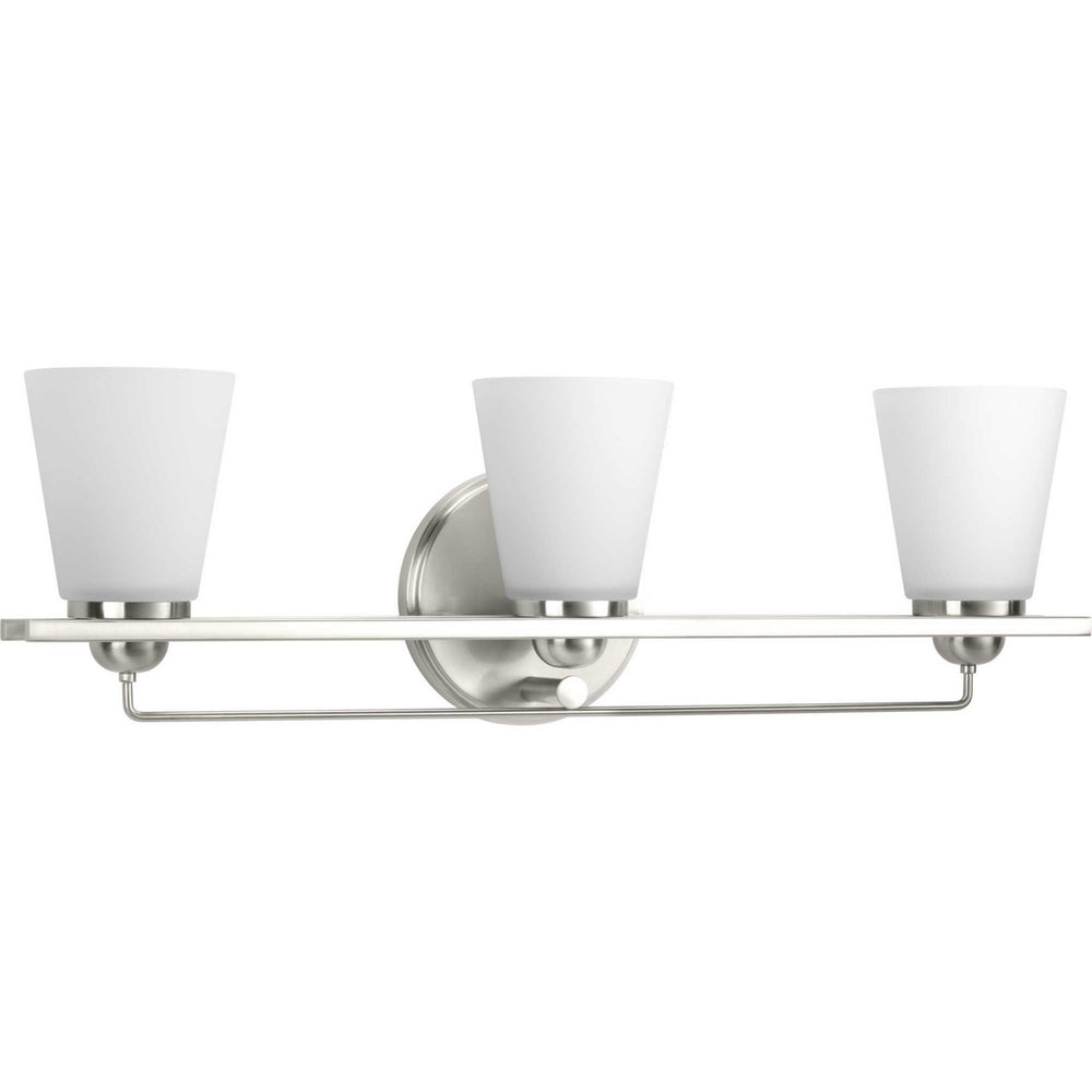 Progress Canada - Three Light Bath Bracket - Flight - Brushed Nickel- Union Lighting Luminaires Decor