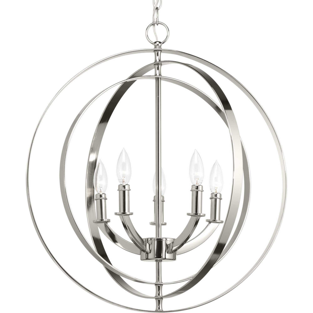 Progress Canada - Five Light Pendant - Equinox - Polished Nickel- Union Lighting Luminaires Decor