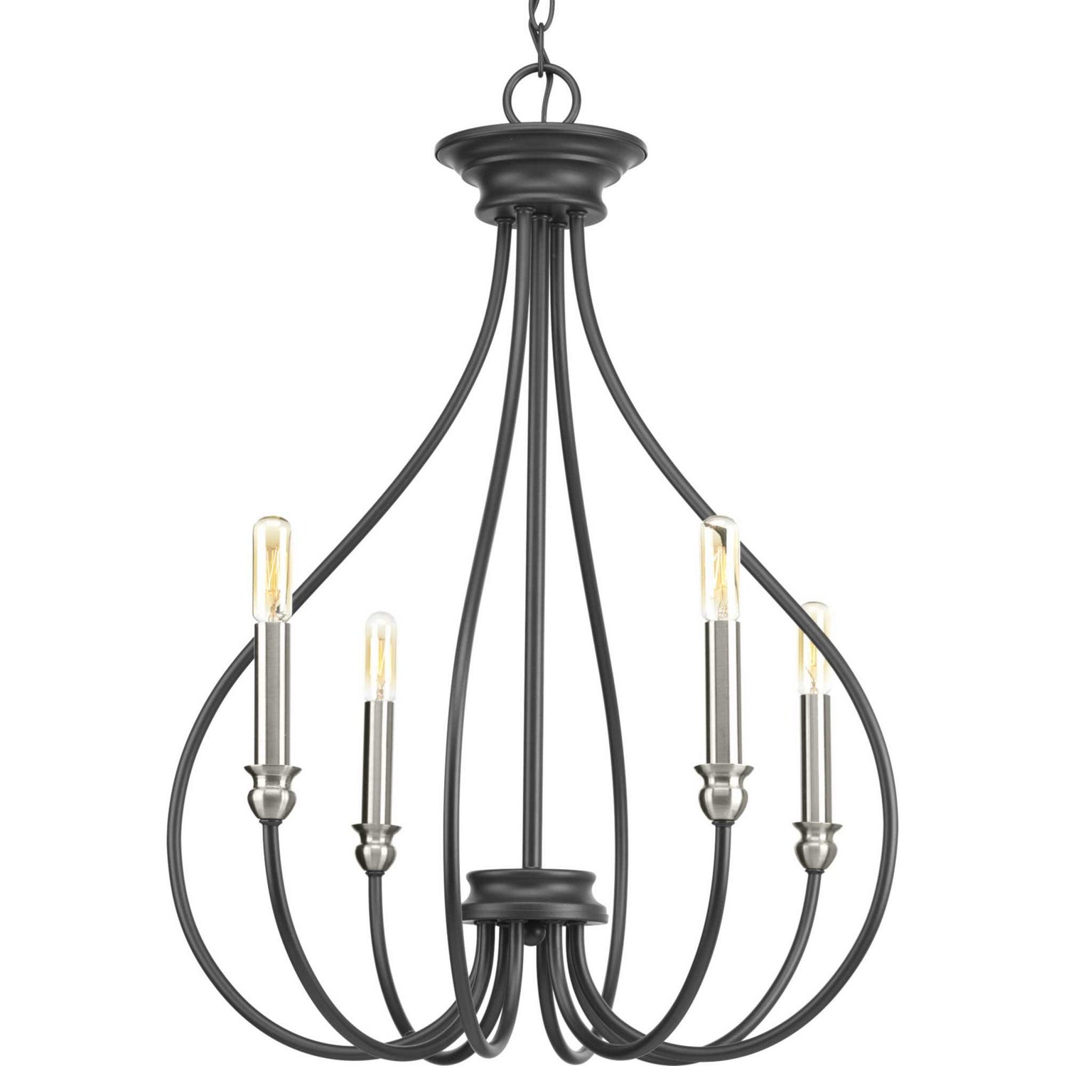 Progress Canada - Four Light Chandelier - Whisp - Graphite- Union Lighting Luminaires Decor