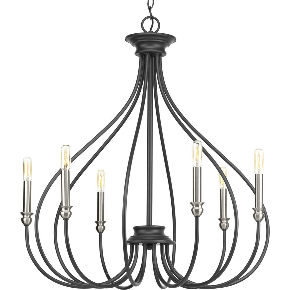 Progress Canada - Six Light Chandelier - Whisp - Graphite- Union Lighting Luminaires Decor