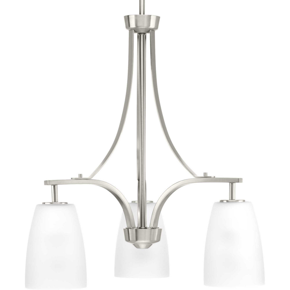 Progress Canada - Three Light Chandelier - Leap - Brushed Nickel- Union Lighting Luminaires Decor