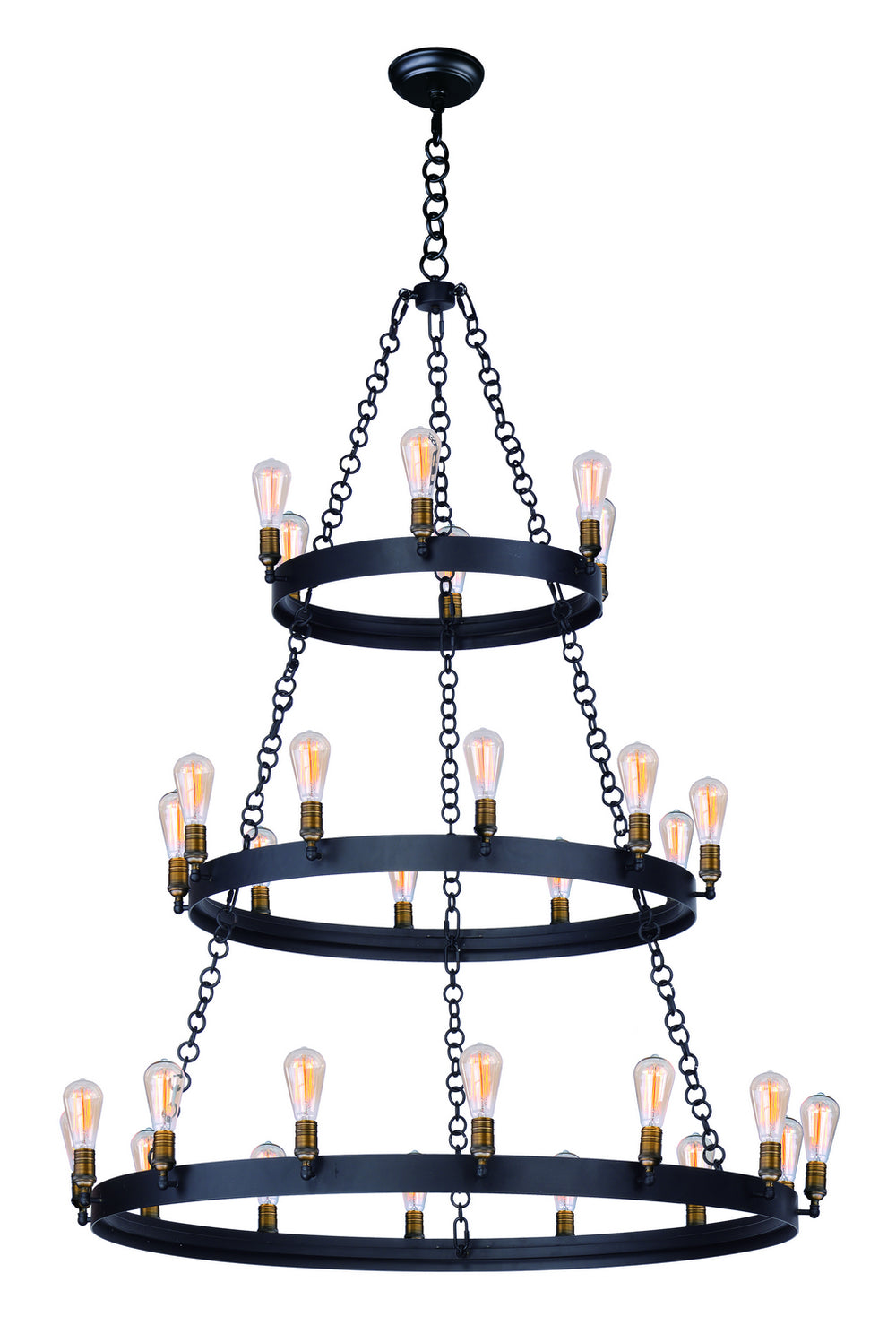 Maxim - 30 Light Chandelier - Noble - Black / Natural Aged Brass- Union Lighting Luminaires Decor