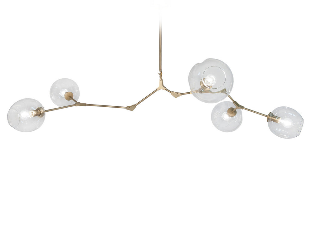 Avenue Lighting - Five Light Chandelier - Fairfax Ave. - Brushed Brass- Union Lighting Luminaires Decor