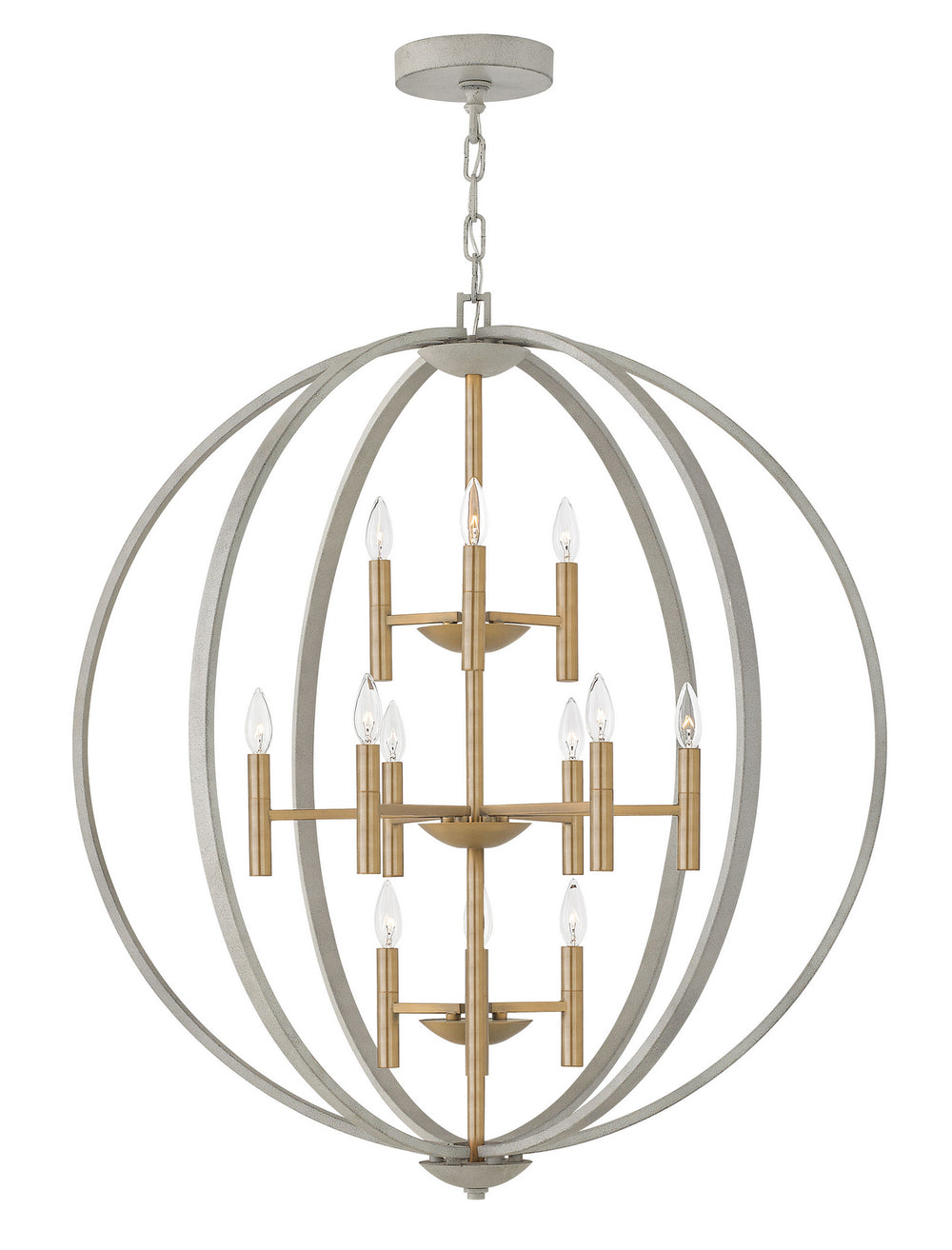 Hinkley Canada - LED Foyer Chandelier - Euclid - Cement Gray- Union Lighting Luminaires Decor