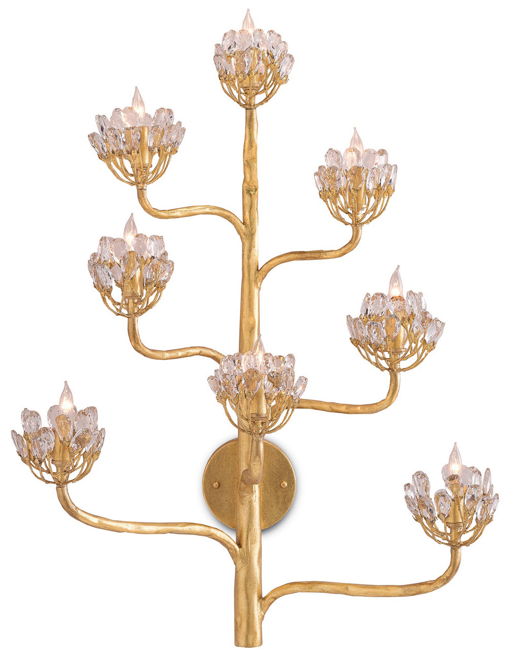 Currey and Company - Eight Light Wall Sconce - Agave Americana Collection - Dark Contemporary Gold Leaf- Union Lighting Luminaires Decor