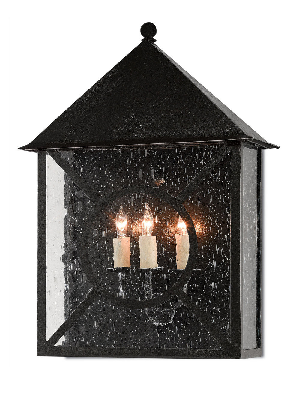 Currey and Company - Three Light Outdoor Wall Sconce - Ripley - Midnight- Union Lighting Luminaires Decor