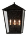 Currey and Company - Three Light Outdoor Wall Sconce - Bening Collection - Midnight- Union Lighting Luminaires Decor