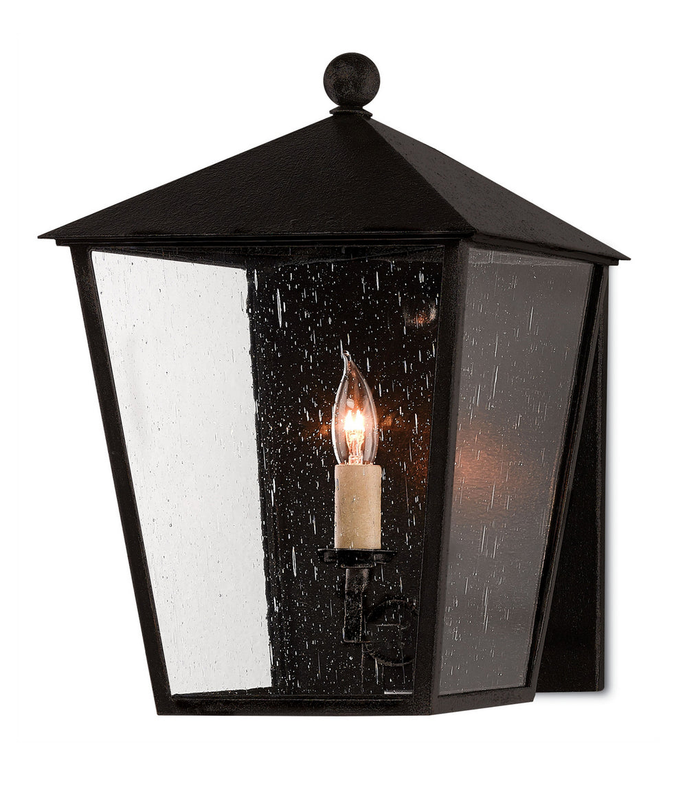 Currey and Company - One Light Outdoor Wall Sconce - Bening Collection - Midnight- Union Lighting Luminaires Decor